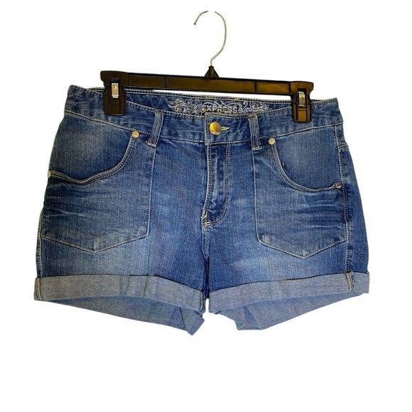 Express Jean Shorts Women's size 6 Denim Cuffed Hem - Picture 1 of 6